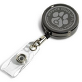 30" Cord Gunmetal Colored Solid Metal Retractable Badge Reel and Badge Holder with Laser Imprint